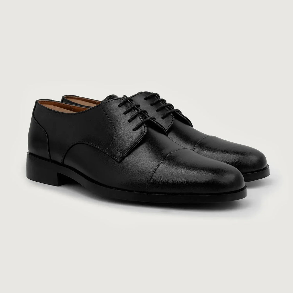 Attorney Derby Black Leather Shoes for Men - Eviternity display picture 2