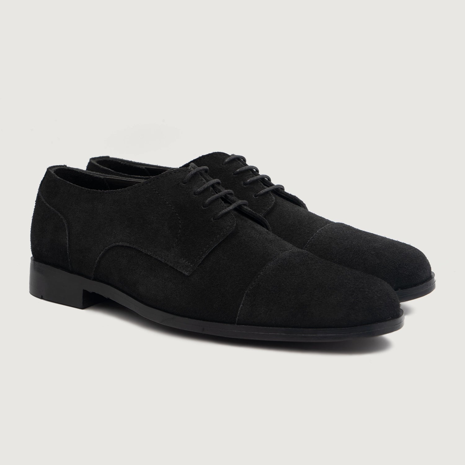 Attorney Derby Black Suede Leather Shoes 12.5