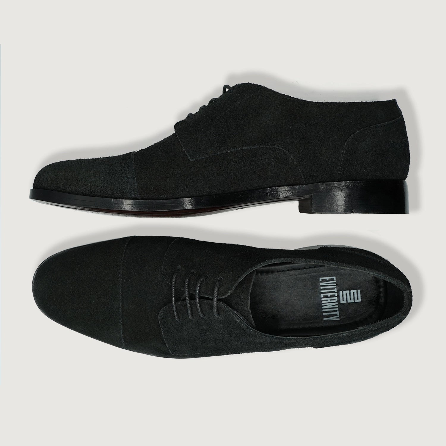 Attorney Derby Black Suede Leather Shoes lifestyle 2