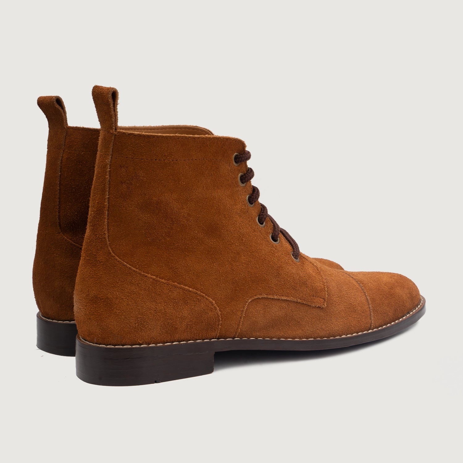 Knight Derby Brown Suede Leather Boots lifestyle 2