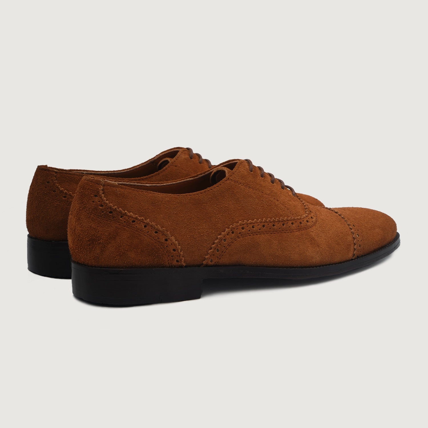 Greyson Brogues Oxford Brown Suede Leather Shoes lifestyle 2