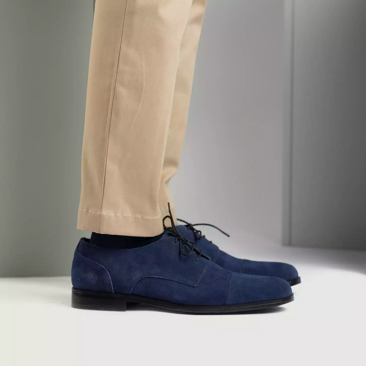 Men\'s TOD\'S sz 10 blue suede lace up derby oxford matte leather midnight blue Men main image 4