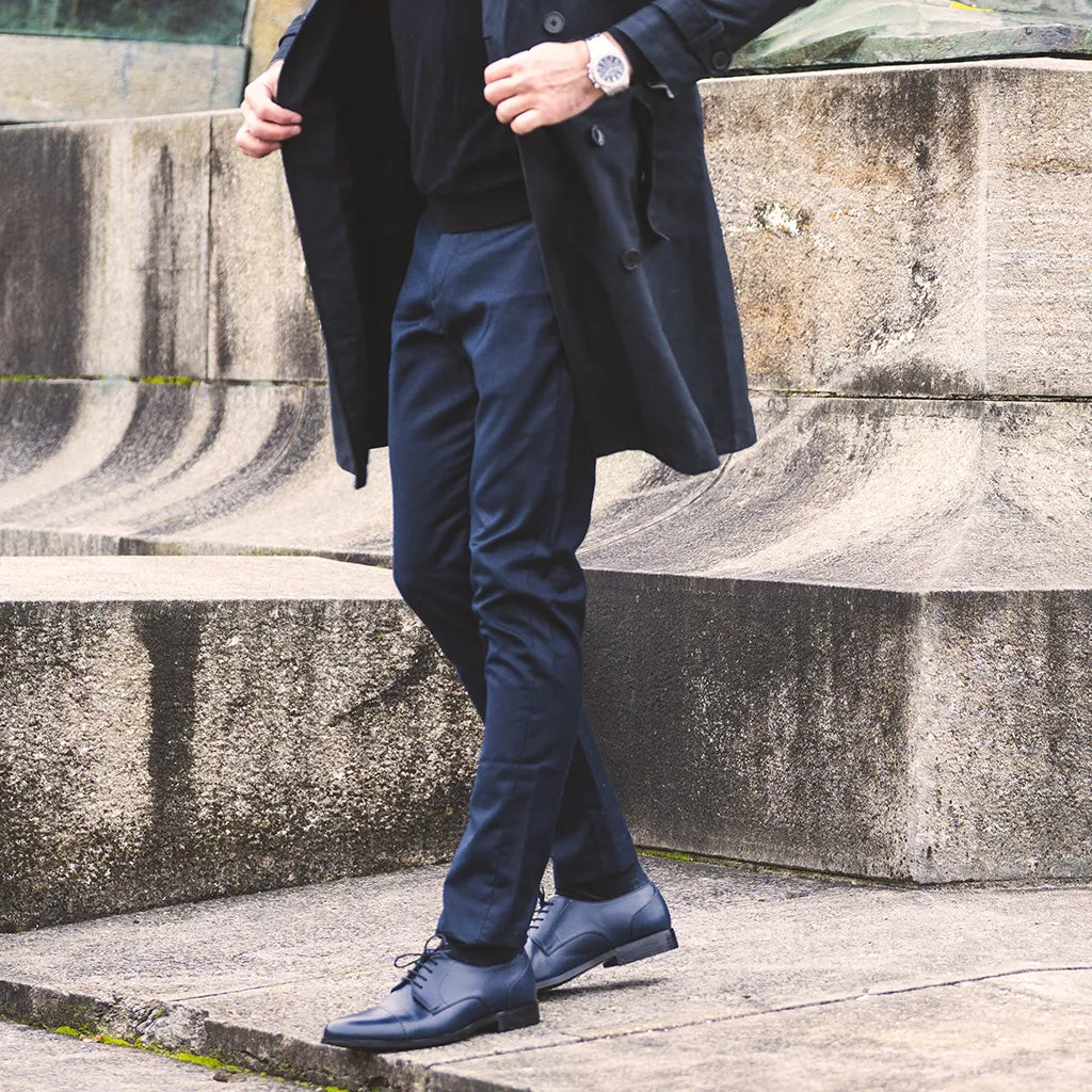 Baxton Blue Suede Leather Loafers