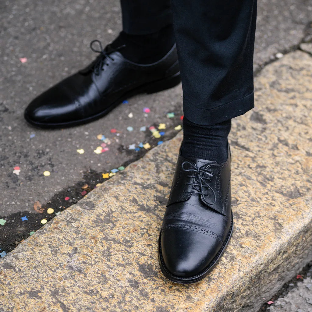 Attorney Derby Black Suede Leather Shoes